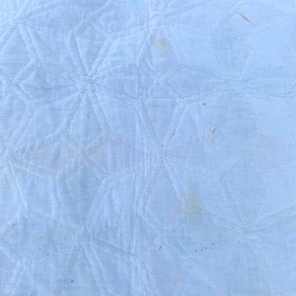 Vintage Handmade Patchwork Quilt Star Geometric Orange Brown Calico 70s Retro - Picture 11 of 15